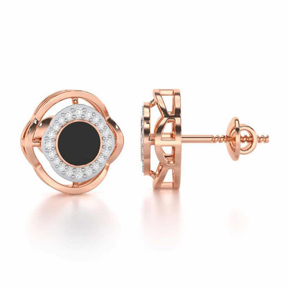 White Beauty Silver Earrings - Rose Gold - Image 4