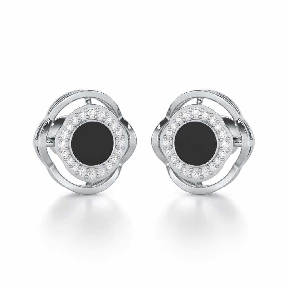 White Beauty Silver Earrings - White Gold - Image 1