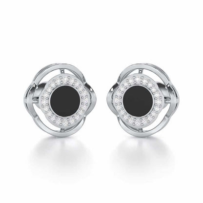 White Beauty Silver Earrings - White Gold - Image 1