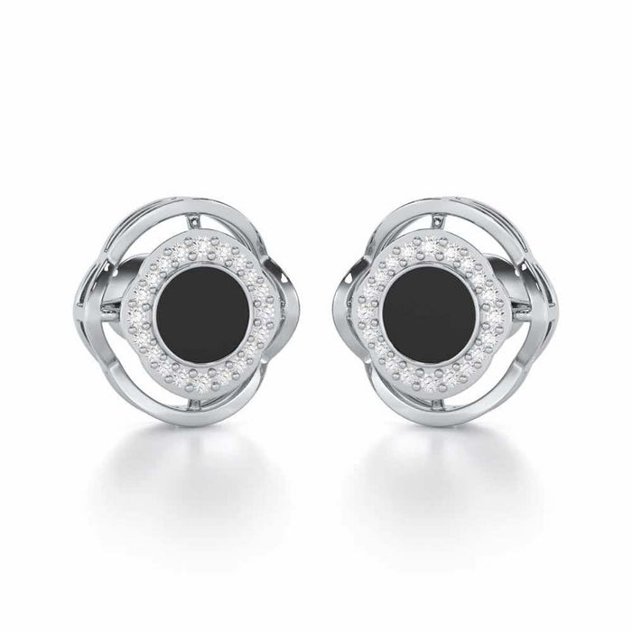 White Beauty Silver Earrings - White Gold - Image 1