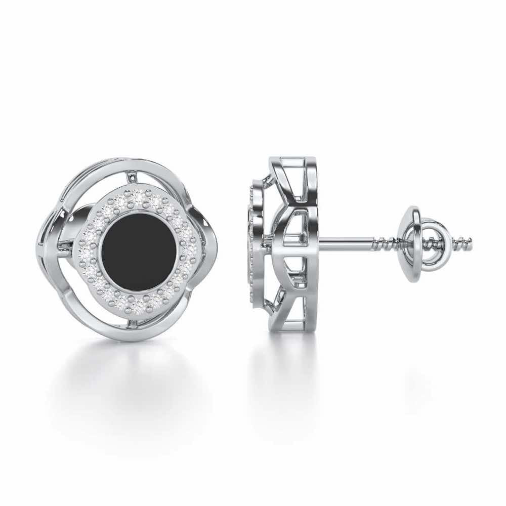 White Beauty Silver Earrings - White Gold - Image 4