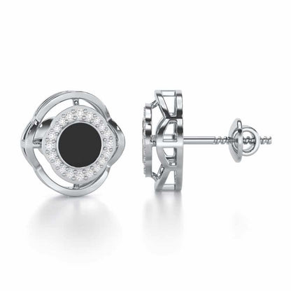 White Beauty Silver Earrings - White Gold - Image 4