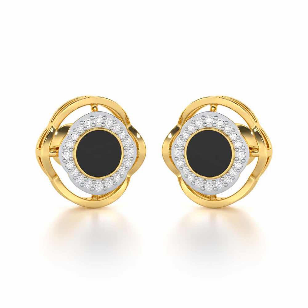 White Beauty Silver Earrings - Yellow Gold - Image 1