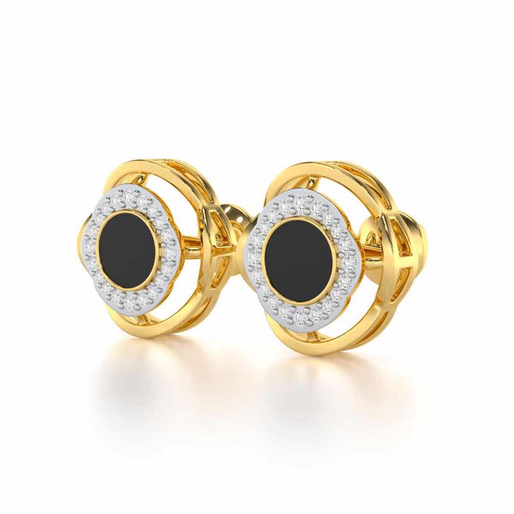 White Beauty Silver Earrings - Yellow Gold - Image 3