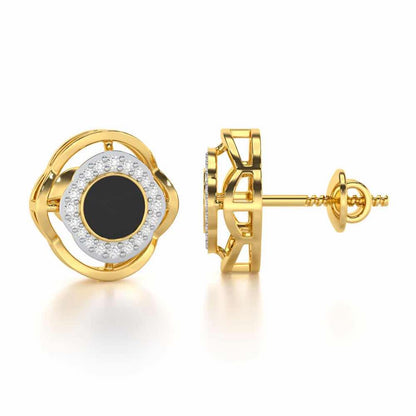 White Beauty Silver Earrings - Yellow Gold - Image 4