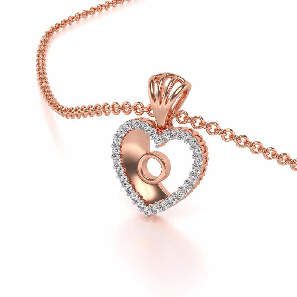 Whole Heart Silver Pendant - Rose Gold - Image 2