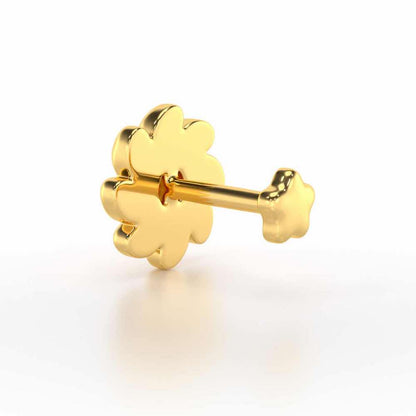 Wind Flower Silver Nosepin - Yellow Gold - Image 4