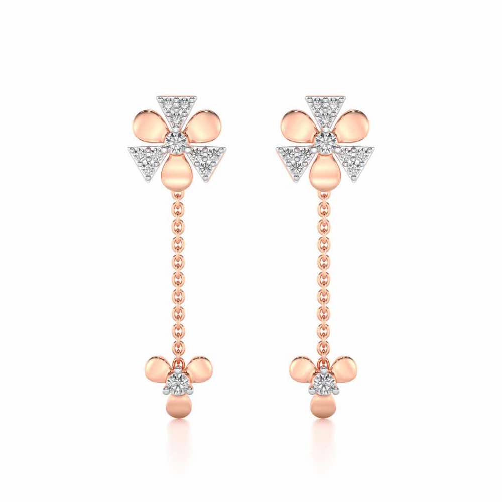 Windmill Silver Earrings - Rose Gold - Image 1