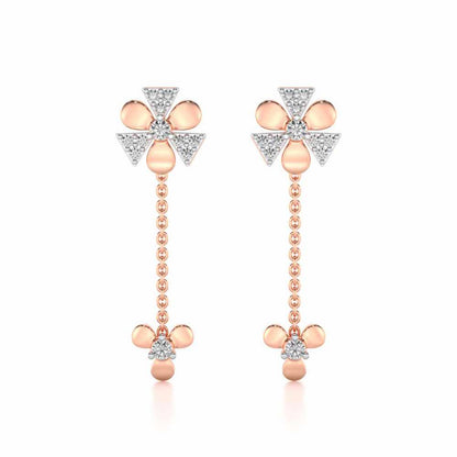 Windmill Silver Earrings - Rose Gold - Image 1
