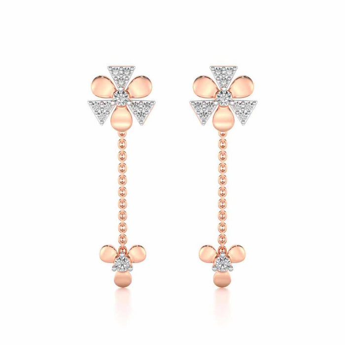 Windmill Silver Earrings - Rose Gold - Image 1