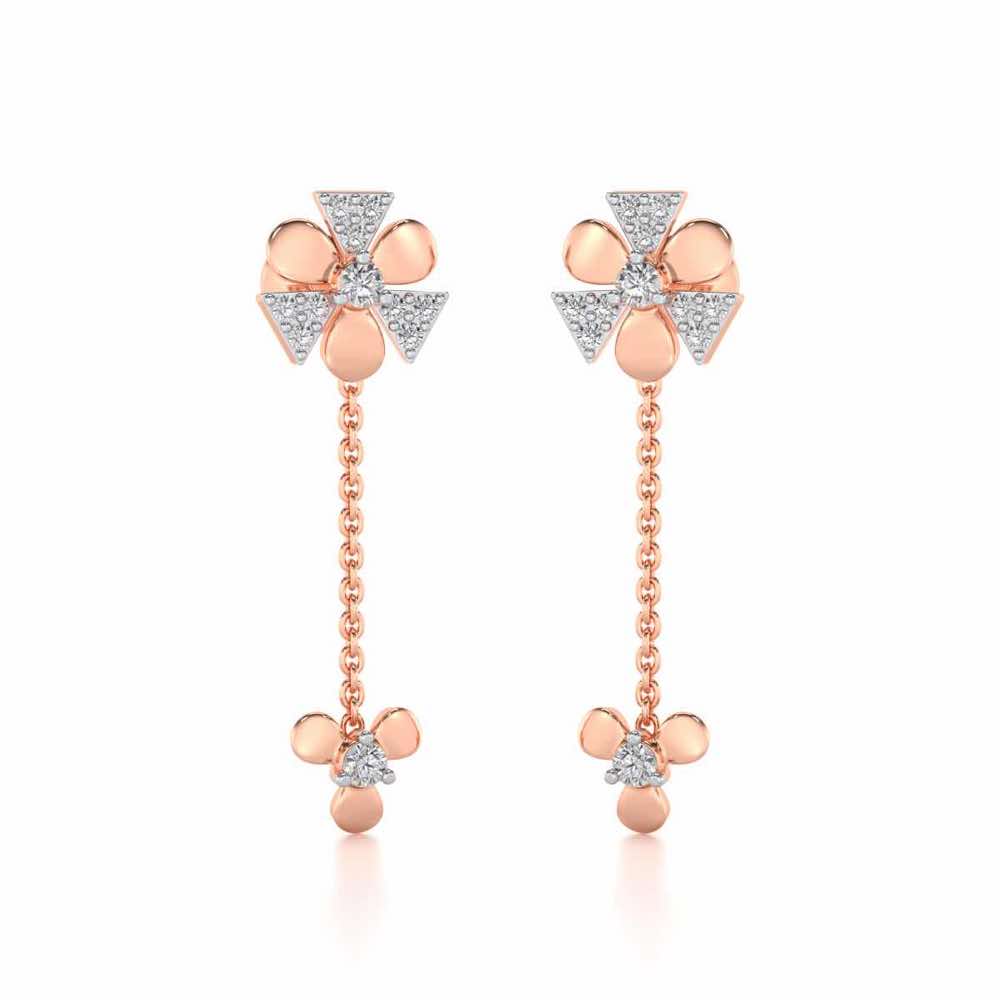 Windmill Silver Earrings - Rose Gold - Image 2