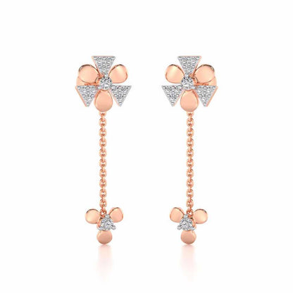 Windmill Silver Earrings - Rose Gold - Image 2