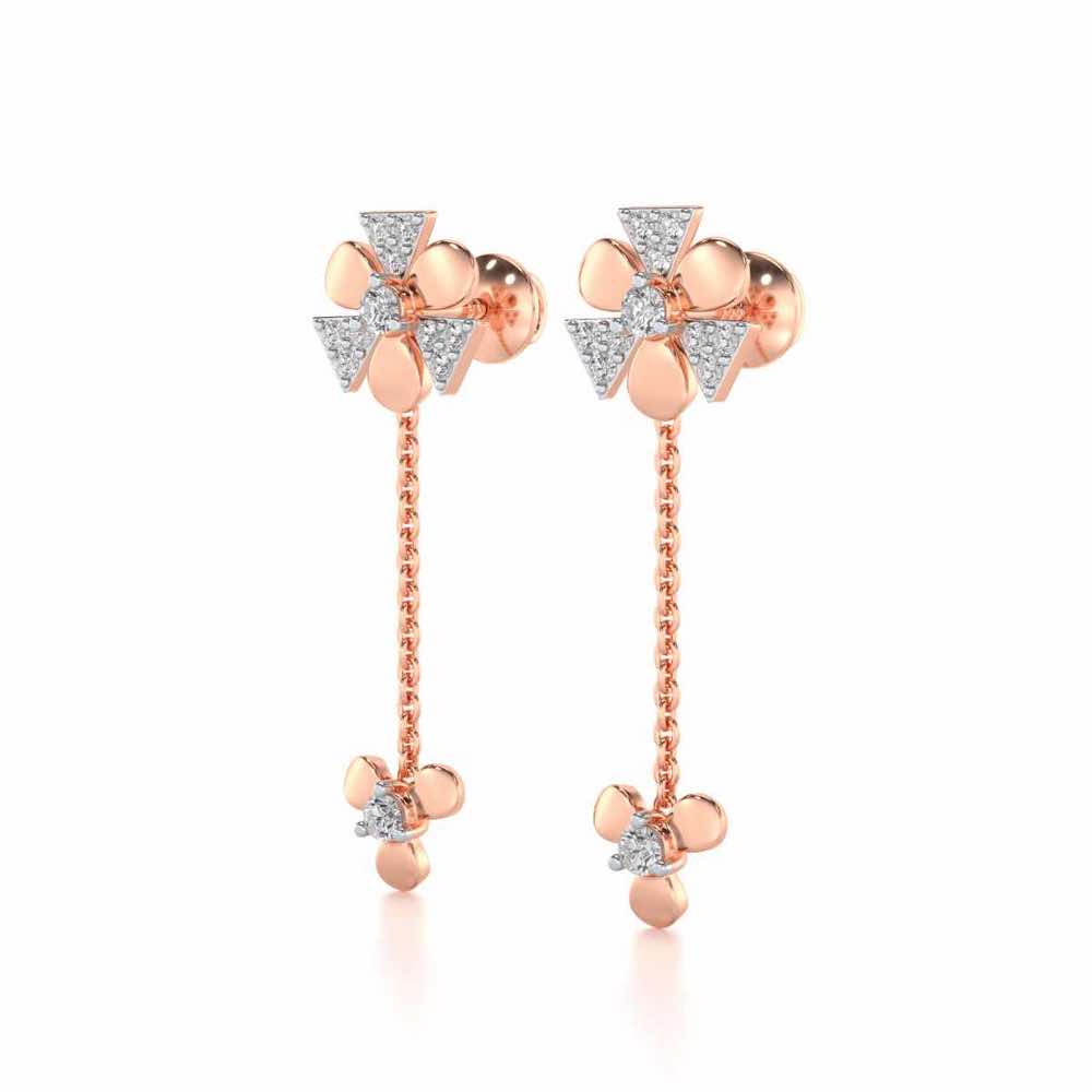 Windmill Silver Earrings - Rose Gold - Image 3