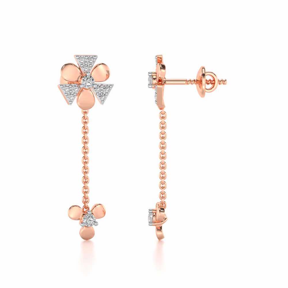 Windmill Silver Earrings - Rose Gold - Image 4