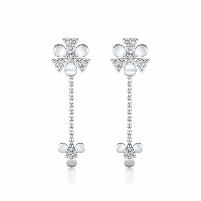Windmill Silver Earrings - White Gold - Image 1