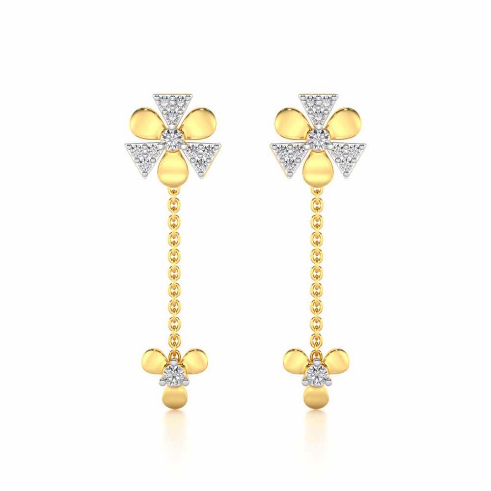 Windmill Silver Earrings - Yellow Gold - Image 1