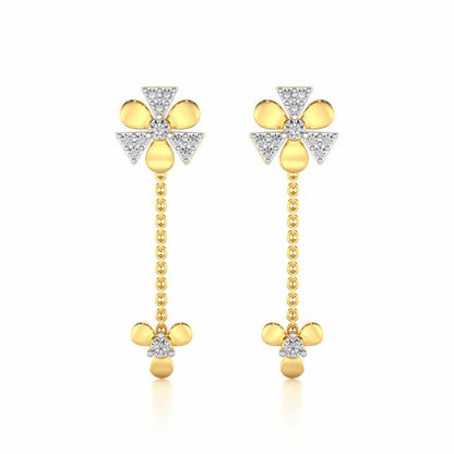 Windmill Silver Earrings - Yellow Gold - Image 1