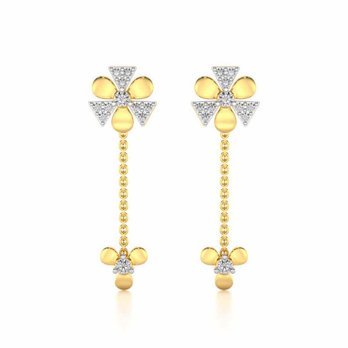 Windmill Silver Earrings - Yellow Gold - Image 1