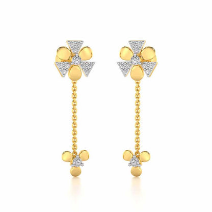 Windmill Silver Earrings - Yellow Gold - Image 2