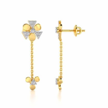 Windmill Silver Earrings - Yellow Gold - Image 4