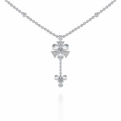 Windmill Silver Necklace - White Gold - Image 1