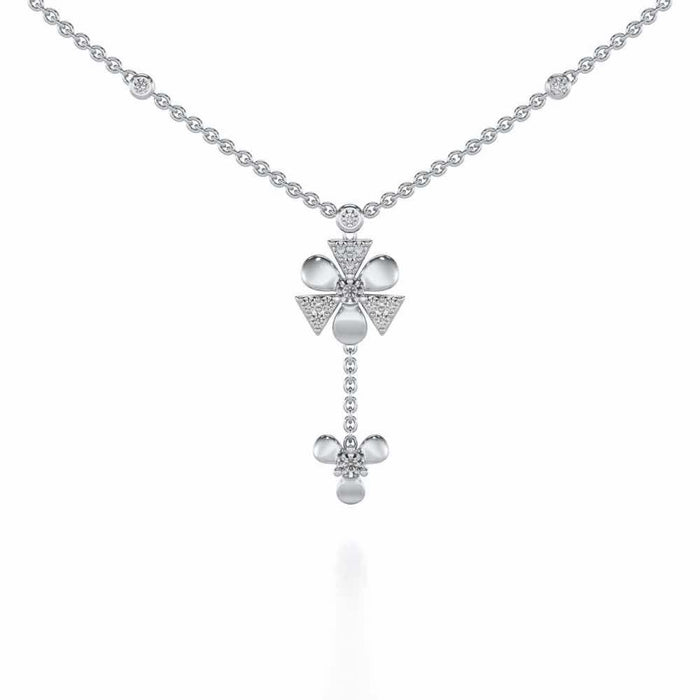 Windmill Silver Necklace - White Gold - Image 1