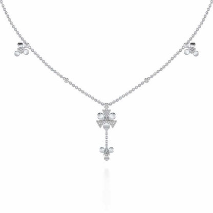 Windmill Silver Necklace - White Gold - Image 2