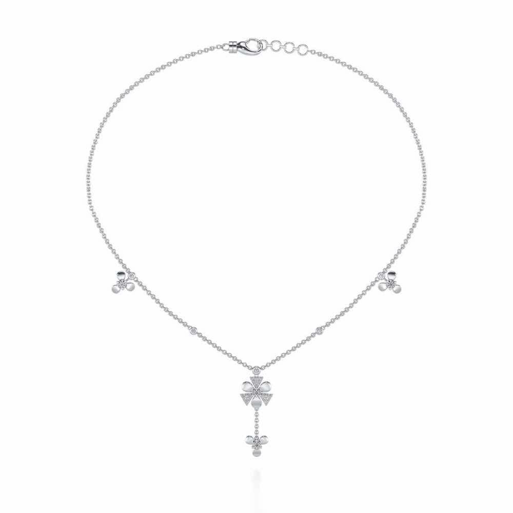 Windmill Silver Necklace - White Gold - Image 3