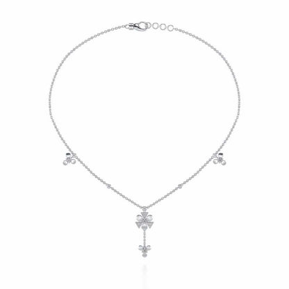 Windmill Silver Necklace - White Gold - Image 3