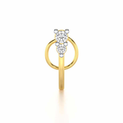 Windmill Silver Nosepin - Yellow Gold - Image 1