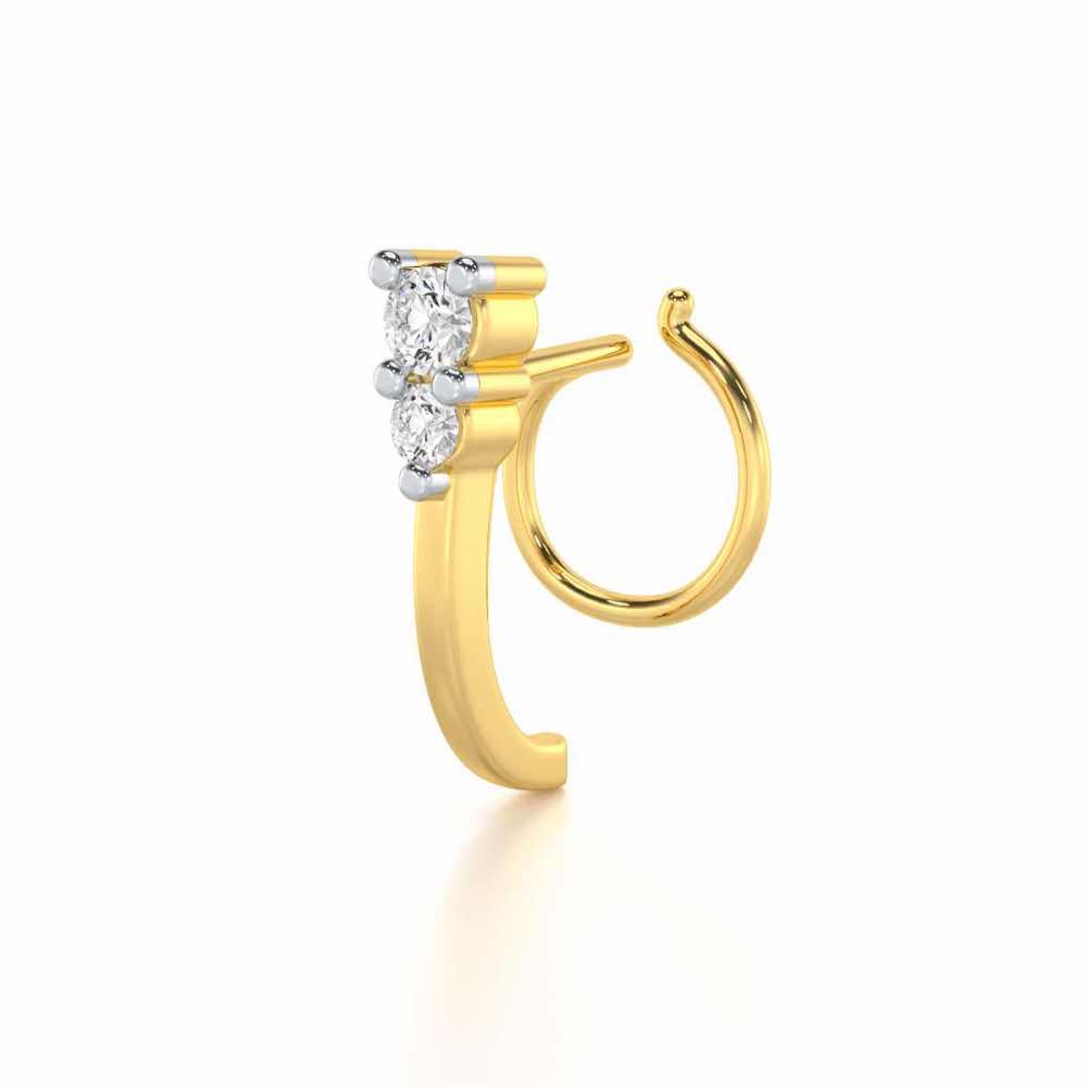 Windmill Silver Nosepin - Yellow Gold - Image 2