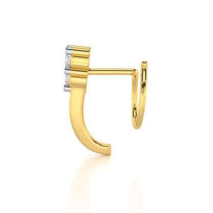 Windmill Silver Nosepin - Yellow Gold - Image 3