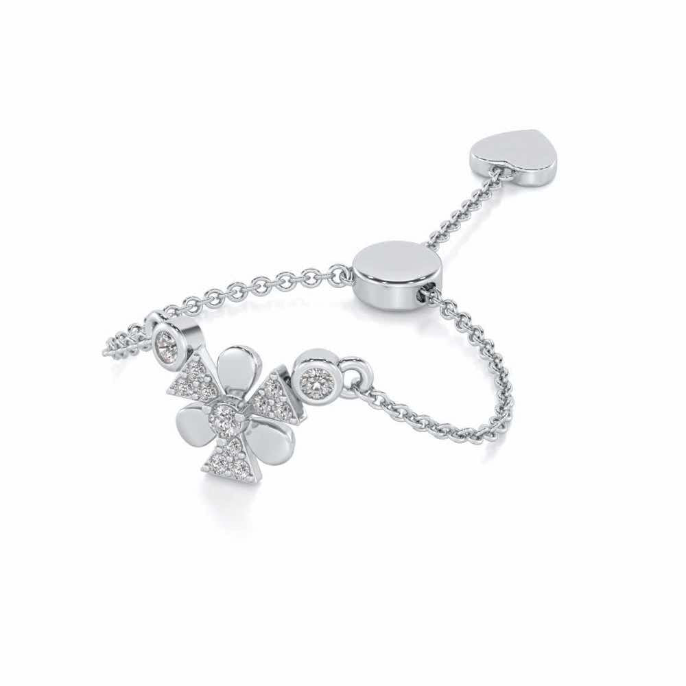 Windmill Silver Ring - White Gold - Image 2