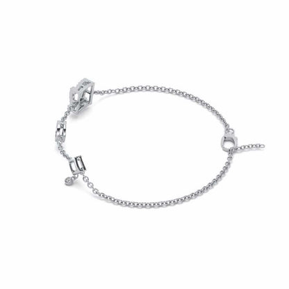 Wing Evil Eye Silver Bracelet - White Gold - Image 3