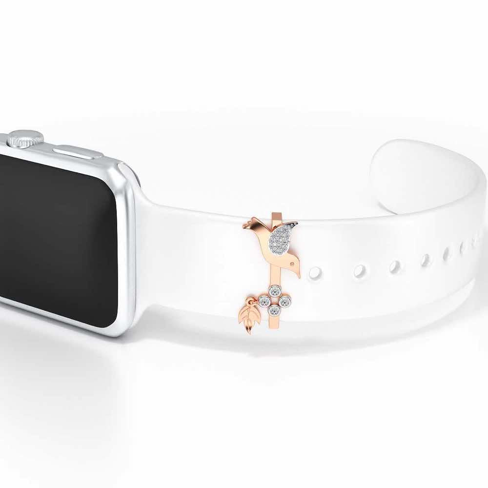 Wing Leaf Silver Watch Band - Rose Gold - Image 1
