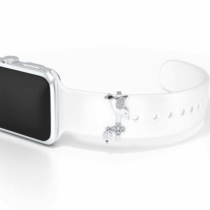 Wing Leaf Silver Watch Band - White Gold - Image 1