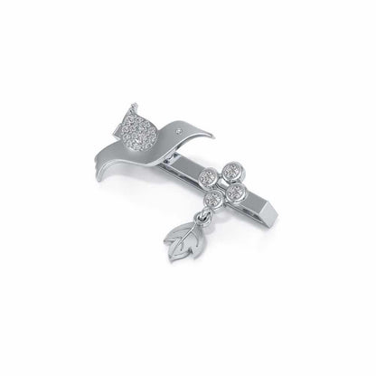 Wing Leaf Silver Watch Band - White Gold - Image 3