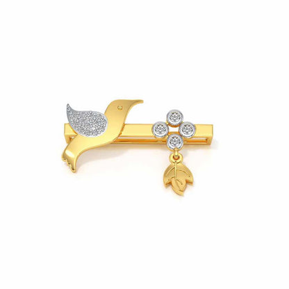 Wing Leaf Silver Watch Band - Yellow Gold - Image 2