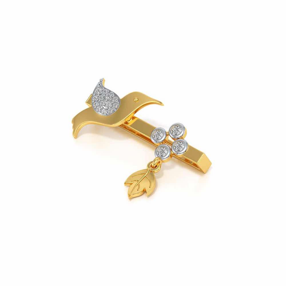 Wing Leaf Silver Watch Band - Yellow Gold - Image 3