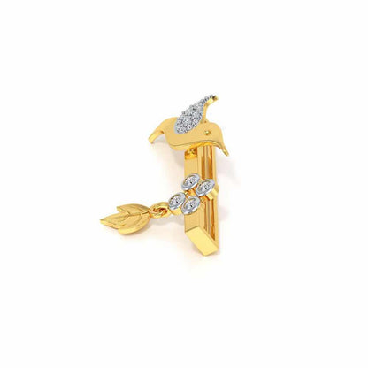 Wing Leaf Silver Watch Band - Yellow Gold - Image 4