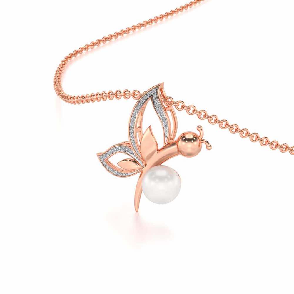 Winged Silver Pearl Pendant