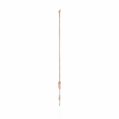 Winking Heart Silver Necklace - Rose Gold - Image 4
