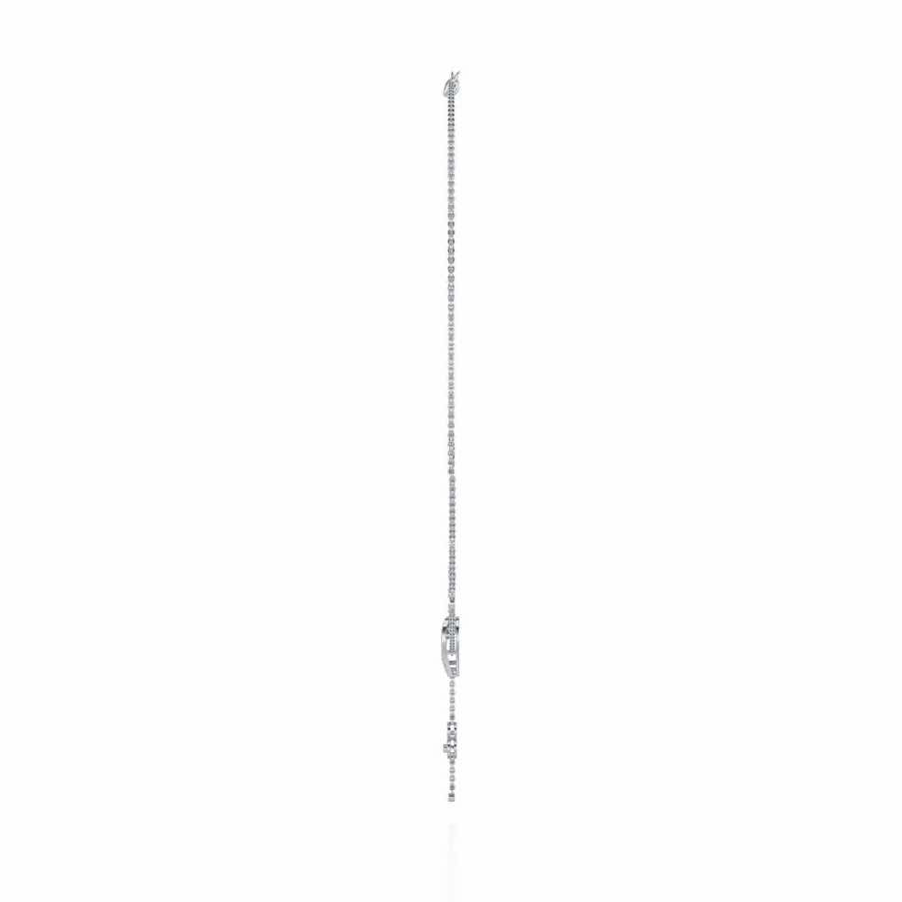 Winking Heart Silver Necklace - White Gold - Image 4