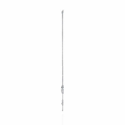 Winking Heart Silver Necklace - White Gold - Image 4