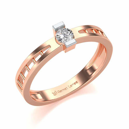 Wondrous Solitaire Silver Ring - Rose Gold - Image 1
