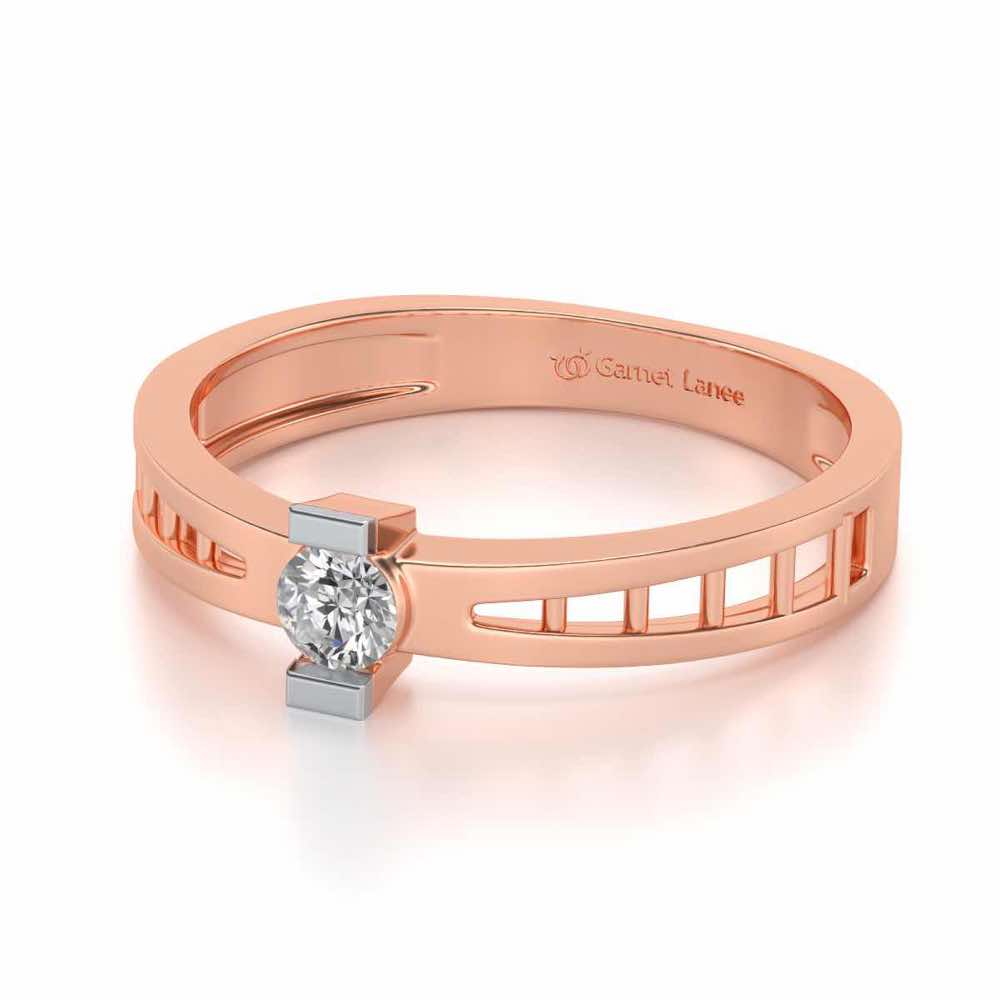 Wondrous Solitaire Silver Ring - Rose Gold - Image 2