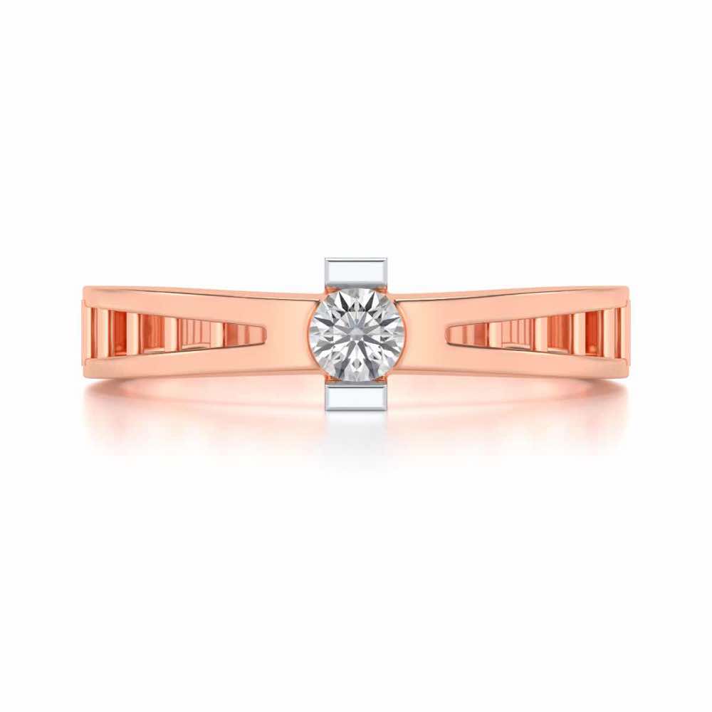 Wondrous Solitaire Silver Ring - Rose Gold - Image 4