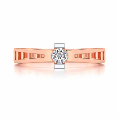 Wondrous Solitaire Silver Ring - Rose Gold - Image 4