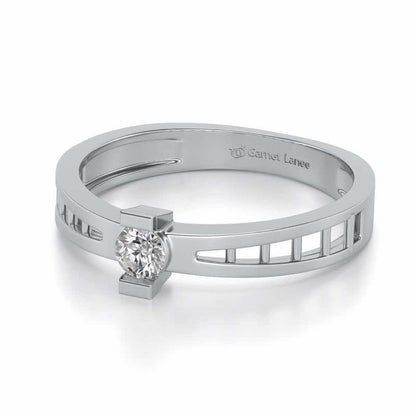 Wondrous Solitaire Silver Ring - White Gold - Image 2