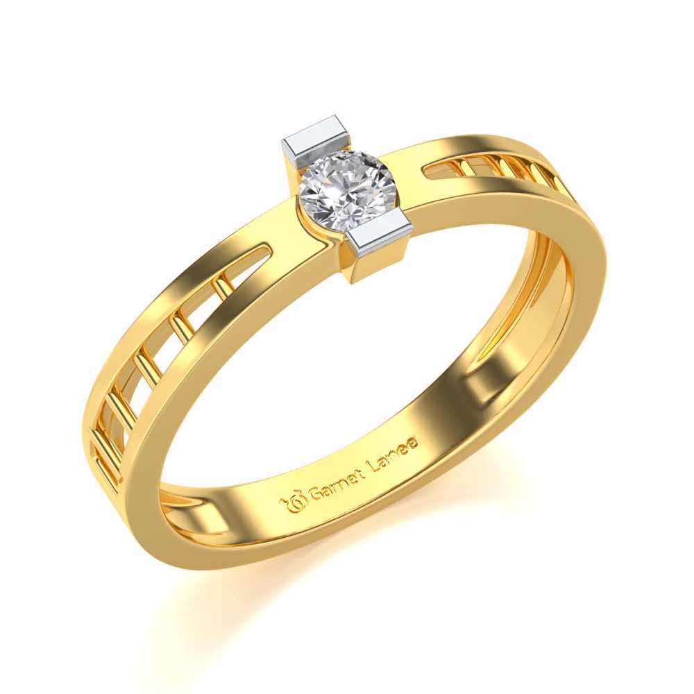 Wondrous Solitaire Silver Ring - Yellow Gold - Image 1